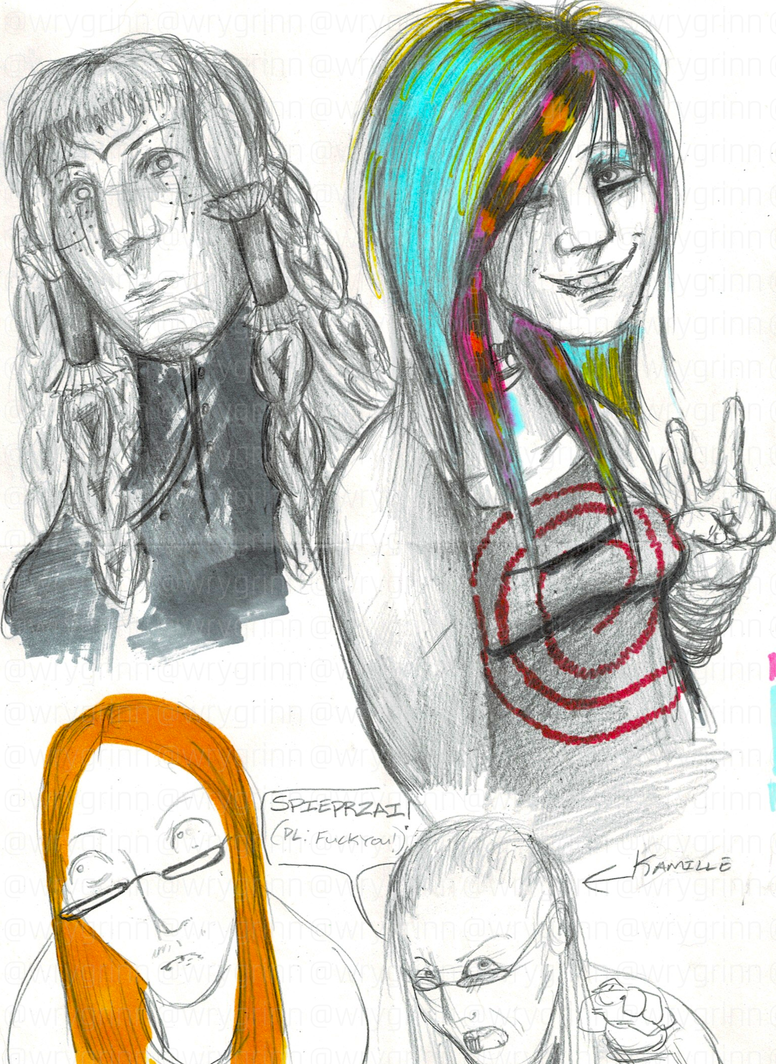 mitch character doodles